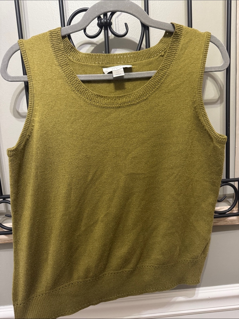Christopher & Banks Olive Knit Sleeveless Tank - Picture 1 of 8